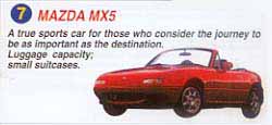 A true sports car for those who consider the journey to be as important as the destination. Luggage capacity; small suitcases